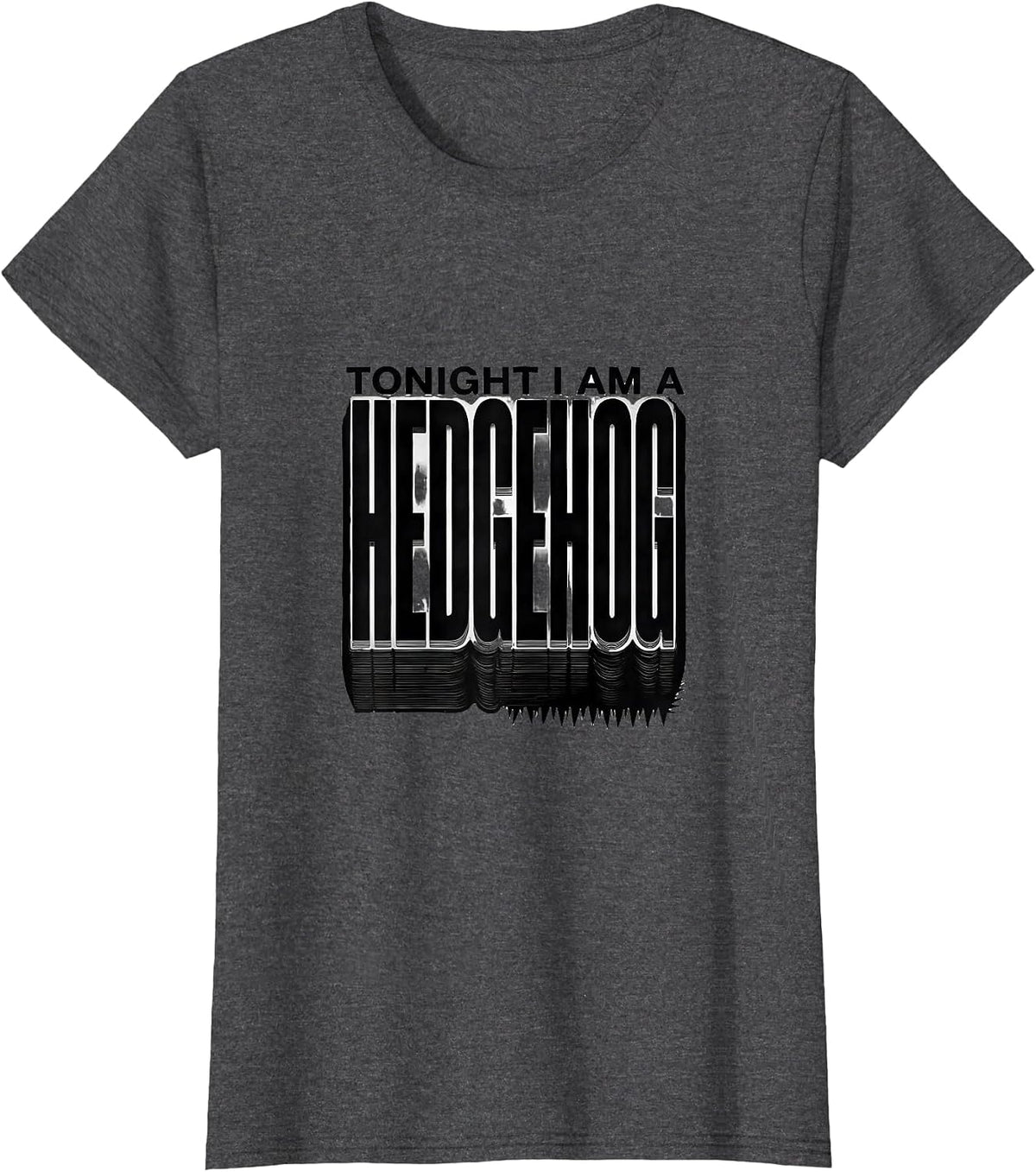 Women's Tonight I Am A Hedgehog Funny Halloween Animal Costume T-Shirt - Dark Heather Grey