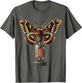 Moth and Vacuum Tube Amp Vintage Rock Art T-Shirt - Asphalt Grey