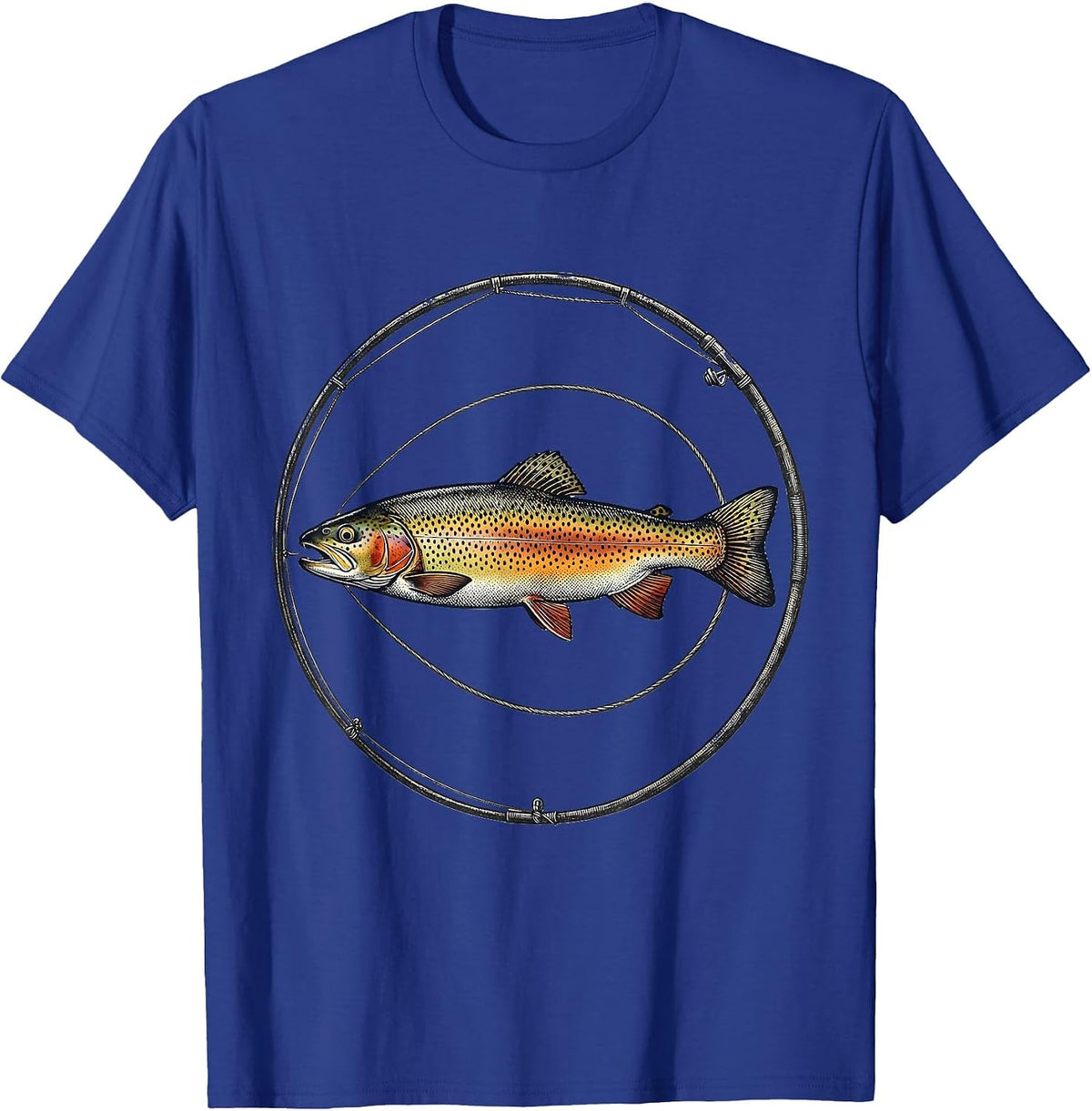Rainbow Trout Fishing Humor Gift for Anglers T-Shirt - Royal Blue