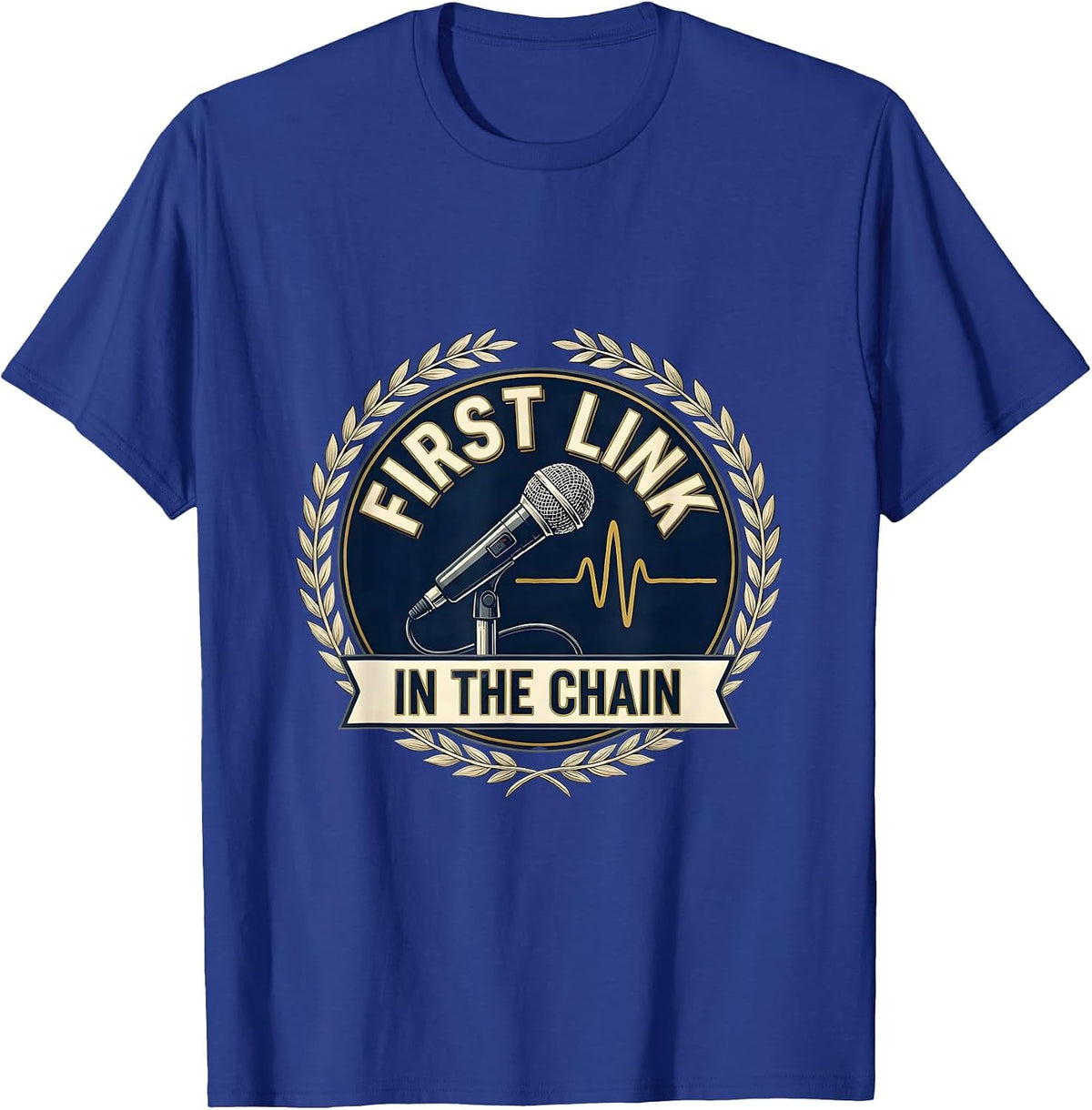 Men's First Link In The Chain 911 Dispatcher First Responder Pride T-Shirt - Royal Blue