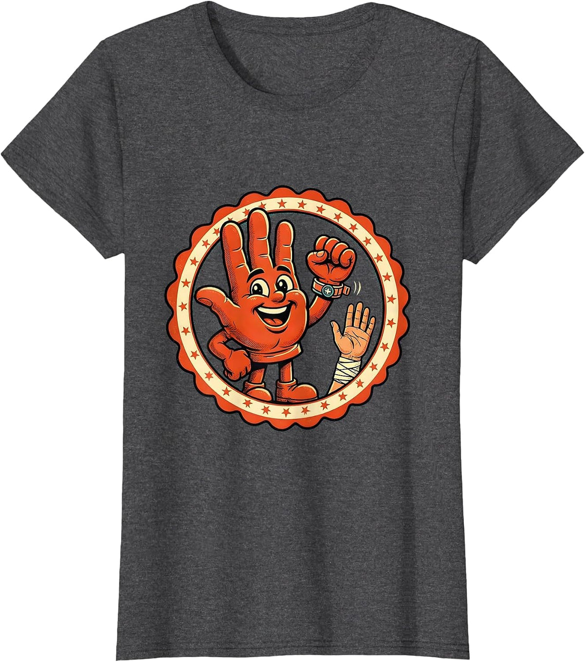 Women's Occupational Therapist and Patient High Five T-Shirt - Dark Heather Grey