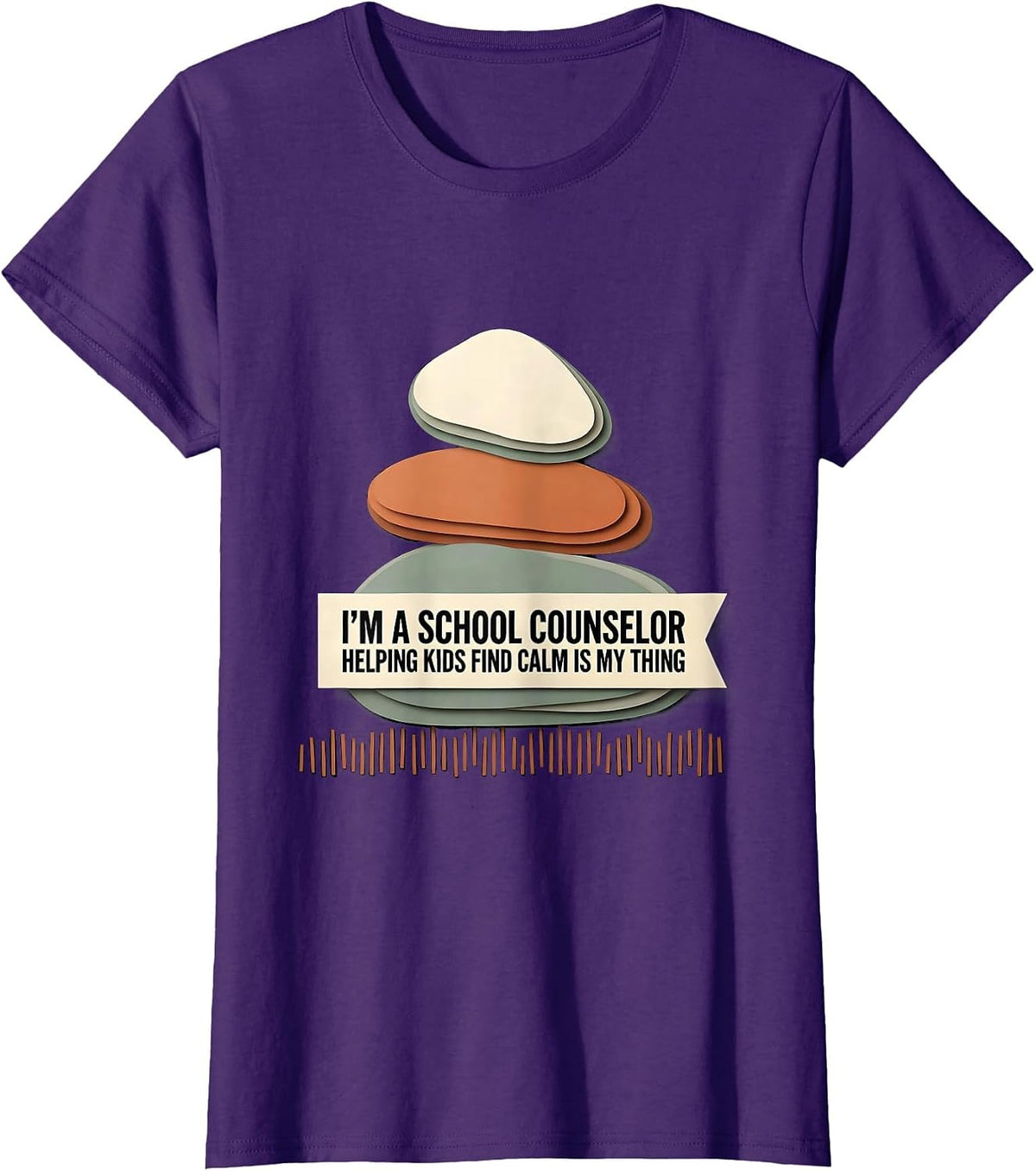 Women's I'm a School Counselor—Helping Kids Find Calm Is My Thing T-Shirt - Purple