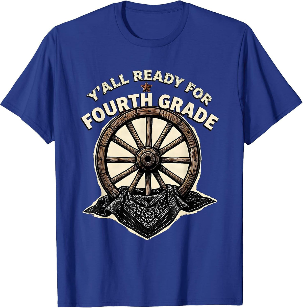 Y'all Ready For Fourth Grade Western 4th Grade Teacher T-Shirt - Royal Blue