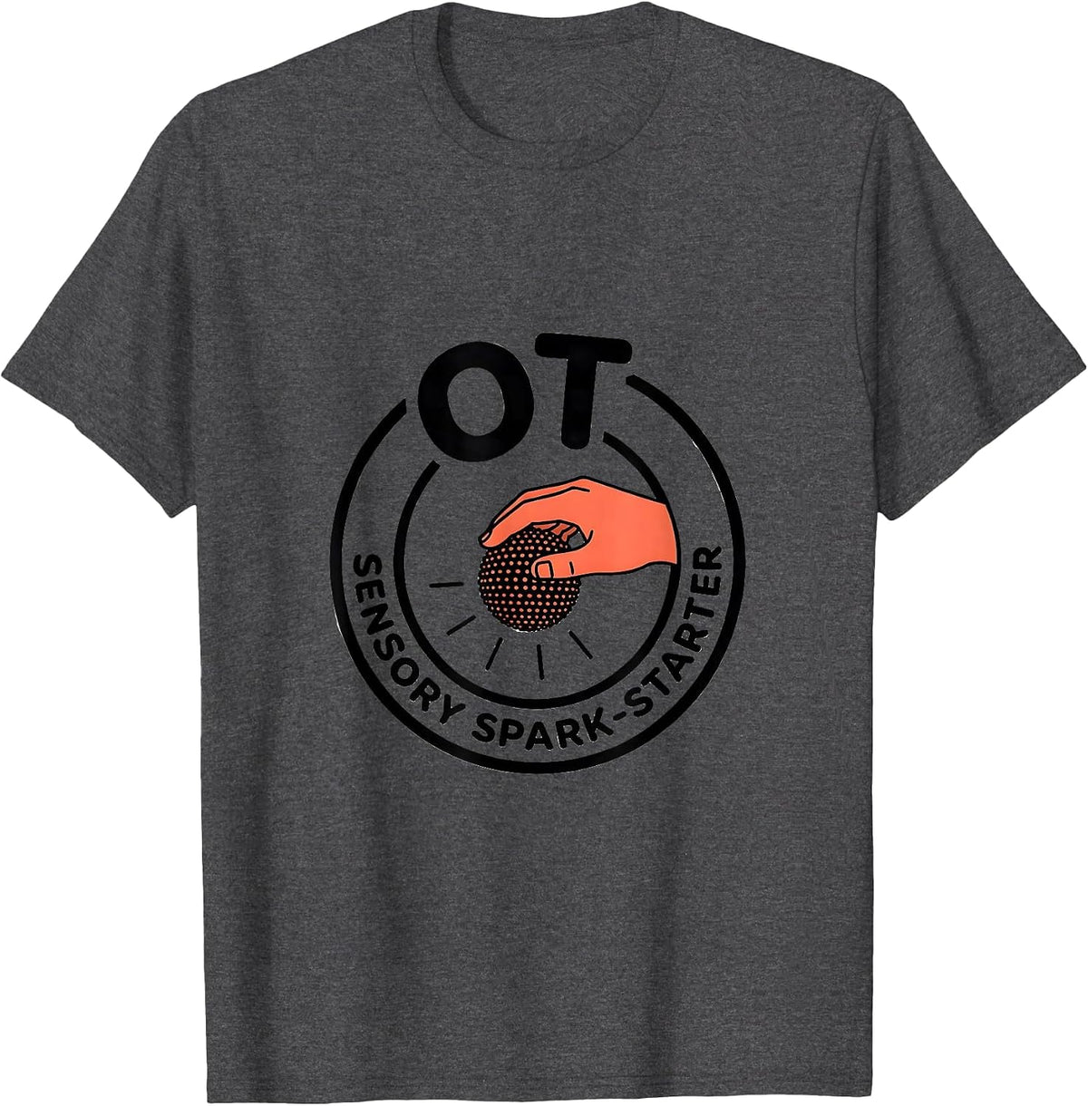 Men's OT Sensory Spark-Starter Occupational Therapy OT Assistant T-Shirt - Dark Heather Grey