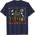 90s Bears Halloween Trick Or Treat Fall Season Boys Girls T-Shirt - Navy Blue