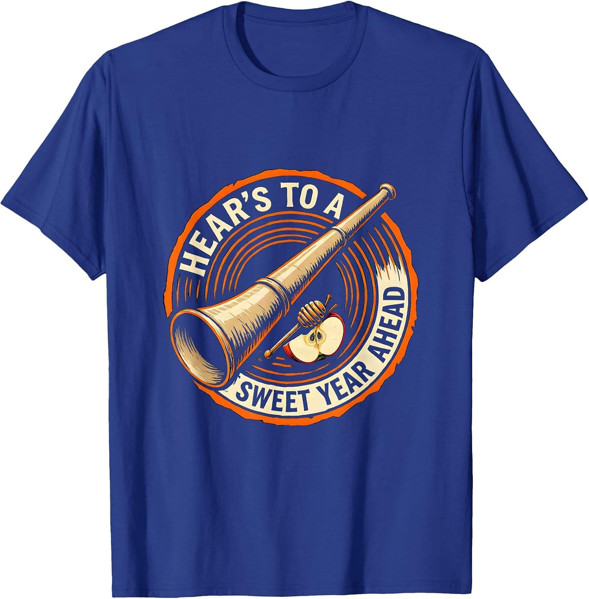 Men's Hear's To A Sweet Year Ahead Funny Rosh Hashanah Jewish New T-Shirt - Royal Blue