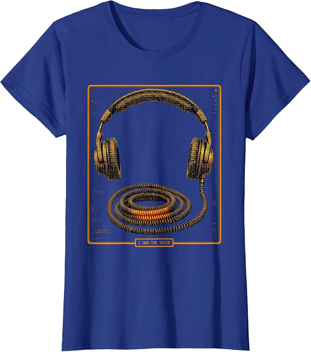 Women's I Own The Voice Ascii Terminal Art 911 Dispatcher Thin T-Shirt - Royal Blue
