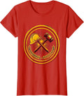 Women's Equal Rights Labor Day Hard Hat Gavel Crossed T-Shirt - Red