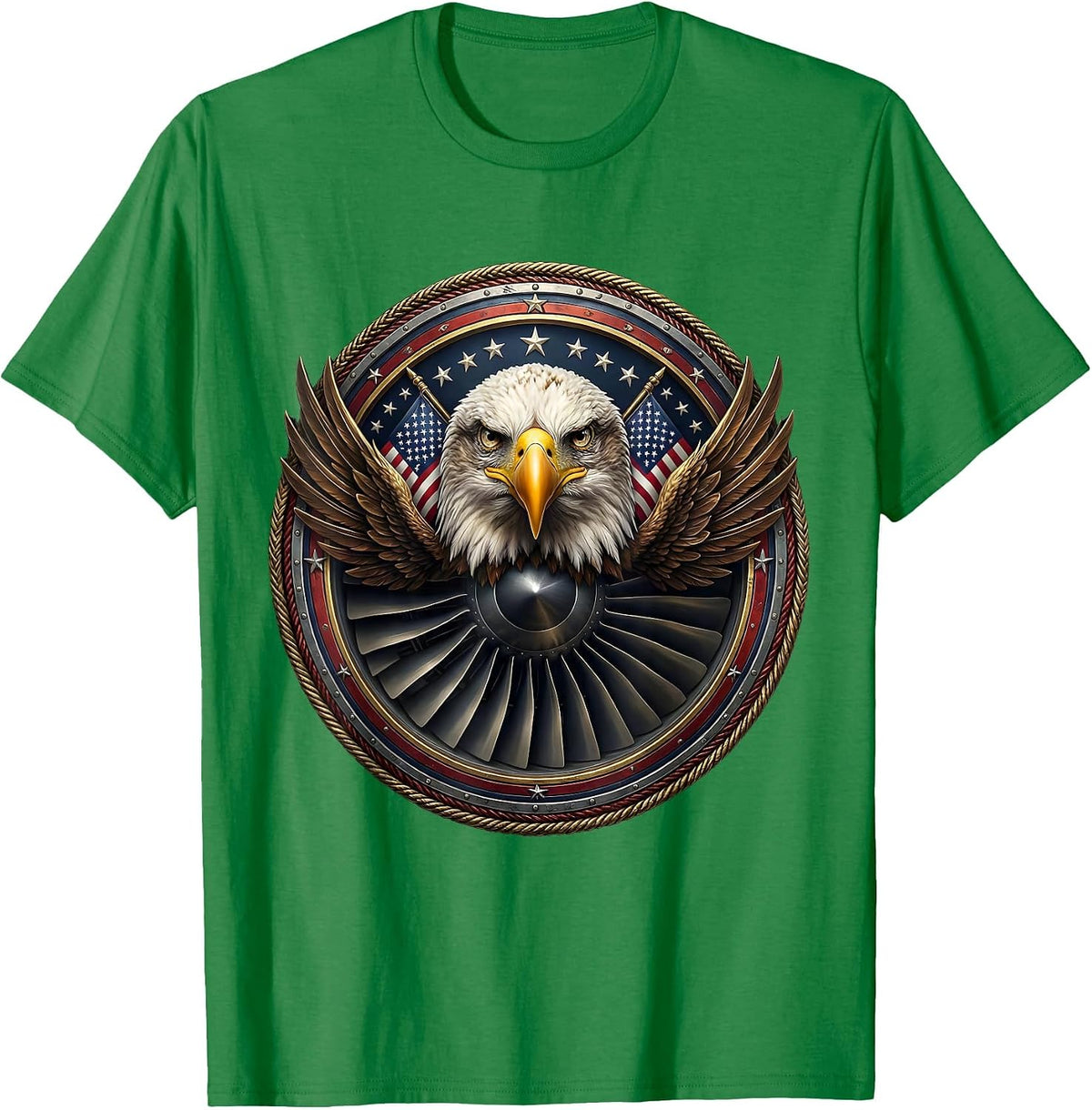 Men's Jet Engine Turbine Blades Close-Up Air Force T-Shirt - Kelly Green