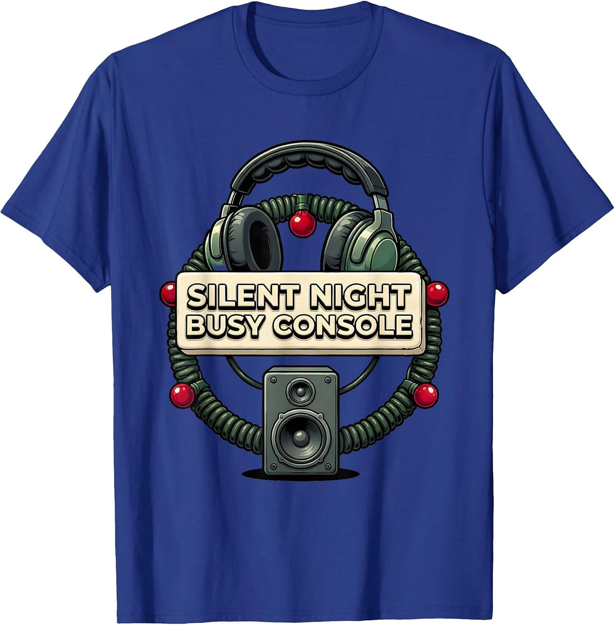 Silent Night, Busy Console Funny 911 Dispatcher Christmas T-Shirt - Royal Blue