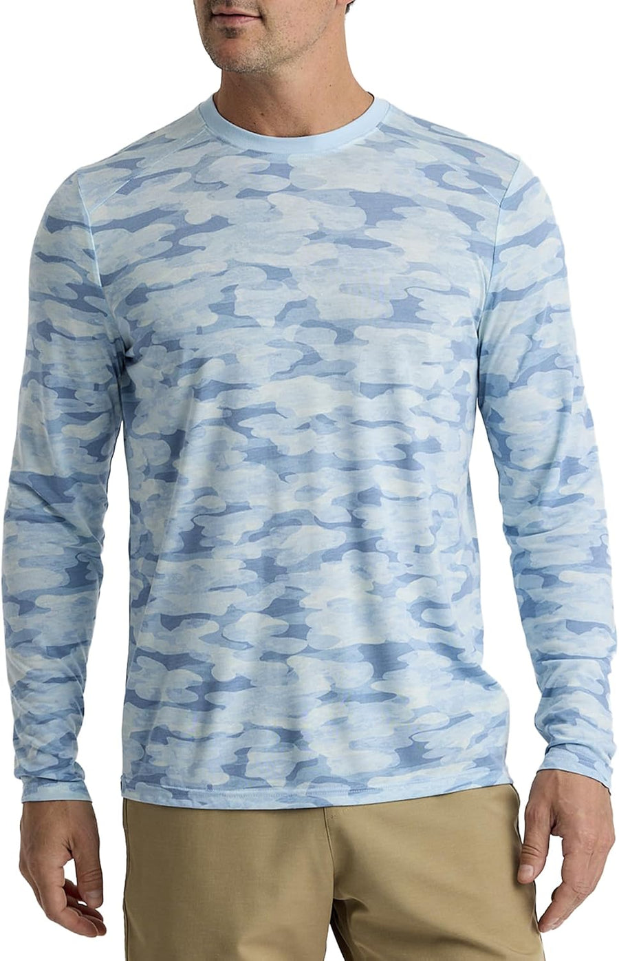 Free Fly Men's Lightweight Long Sleeve Shirt - Seasmoke Camo Surf Blue