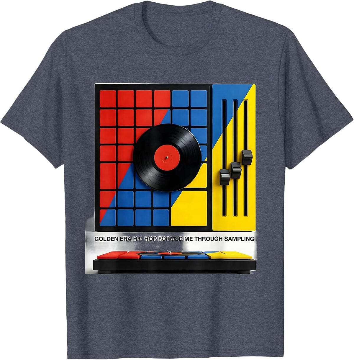 Golden Era Hip Hop Formed Me Through Sampling Retro T-Shirt - Heather Blue