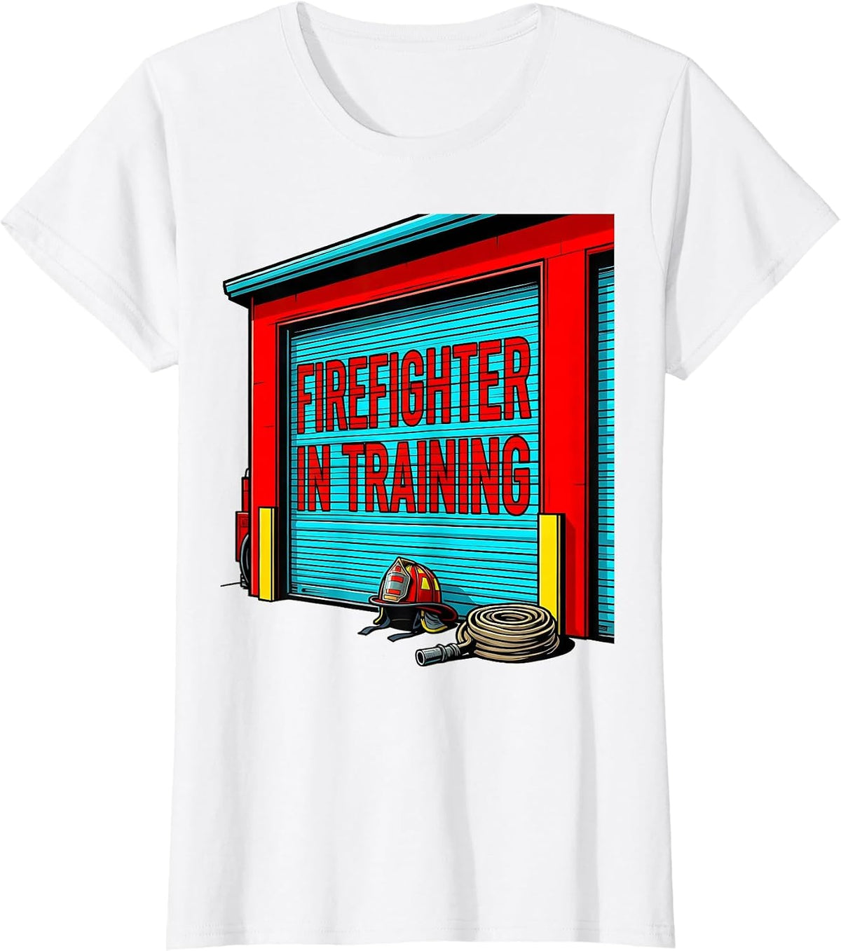 Firefighter In Training Pop Art Toddler Boy Birthday Gift T-Shirt - White