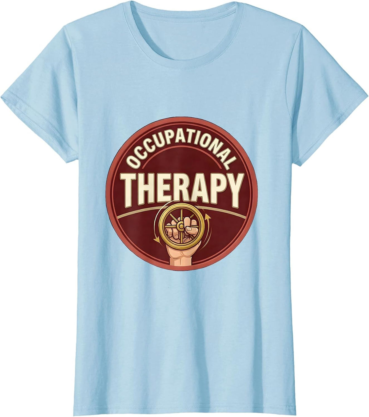 Women's Occupational Therapy Emblem Funny Occupational Therapist T-Shirt - Baby Blue