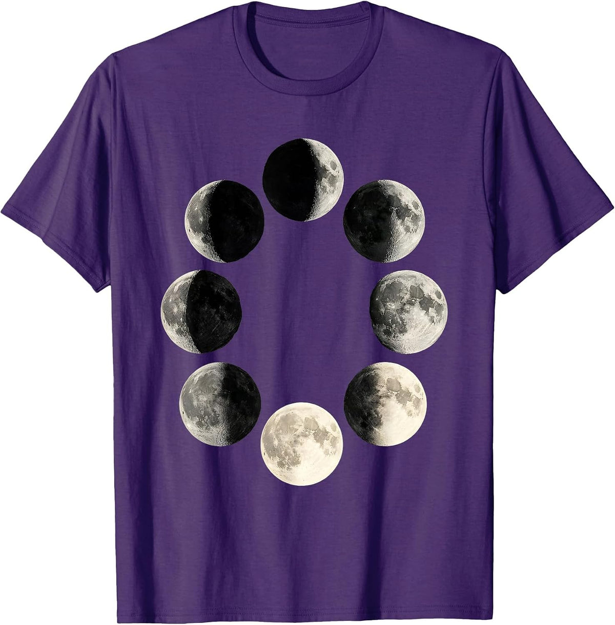Men's Lunar Phase Cycle Astronomy Graphic Science Teacher T-Shirt - Purple