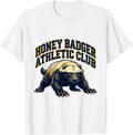 Men's Honey Badger Athletic Club Funny Wildlife Animal Lover Gift T-Shirt - White