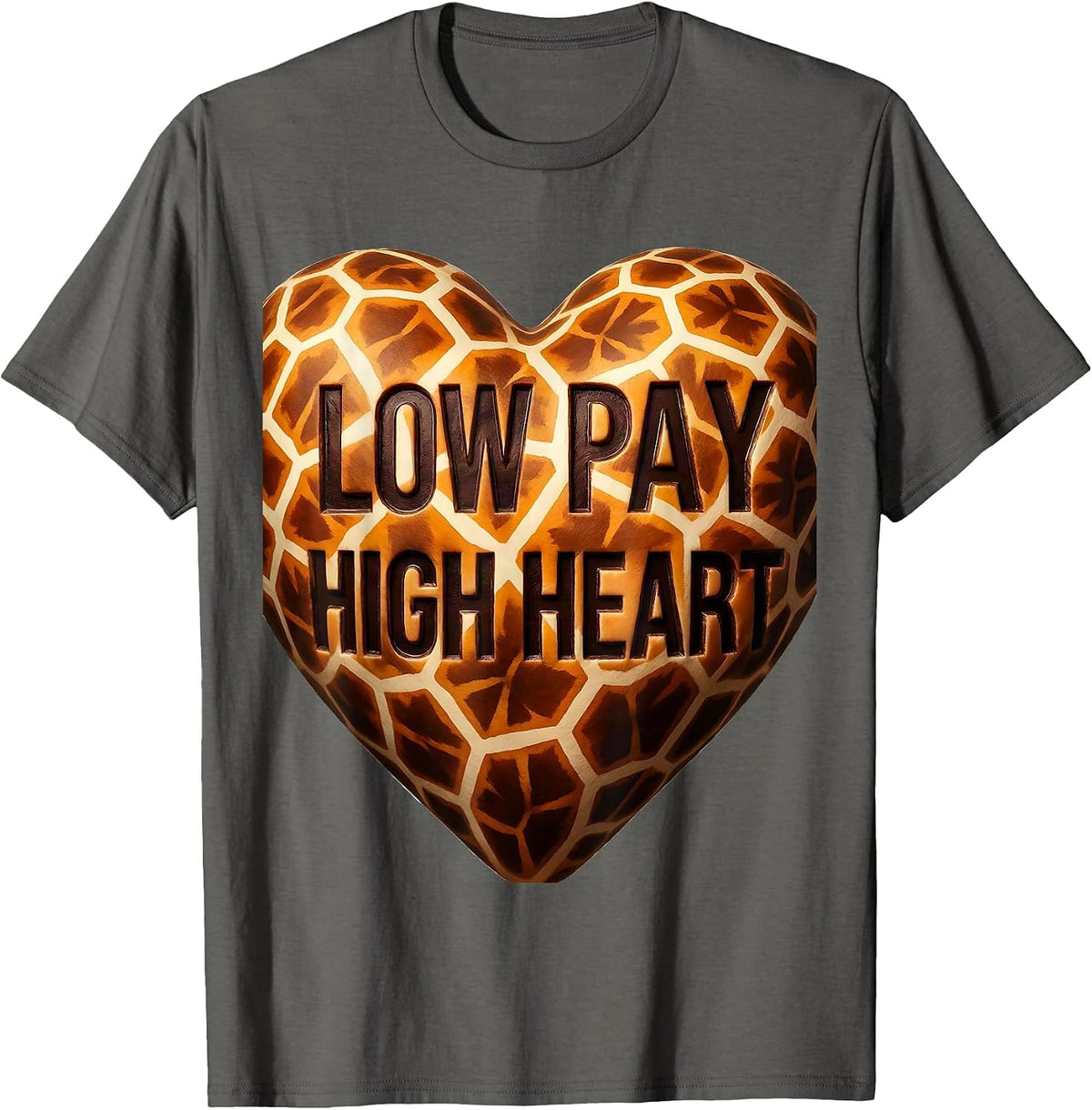 Men's Low Pay High Heart Paraprofessional Design T-Shirt - Asphalt Grey