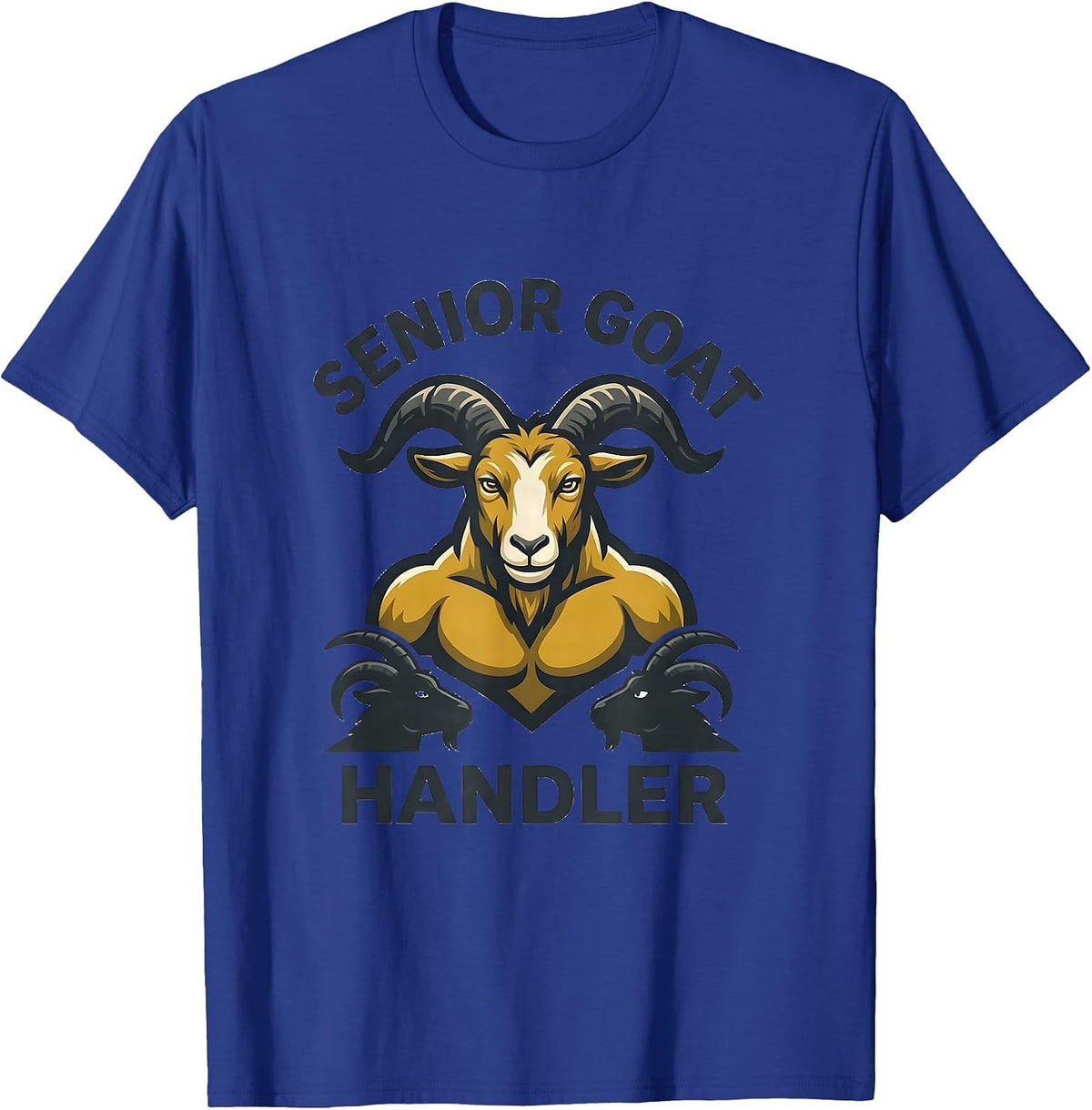 Senior Goat Handler Funny Goat Lover Farmer Gift T-Shirt - Royal Blue