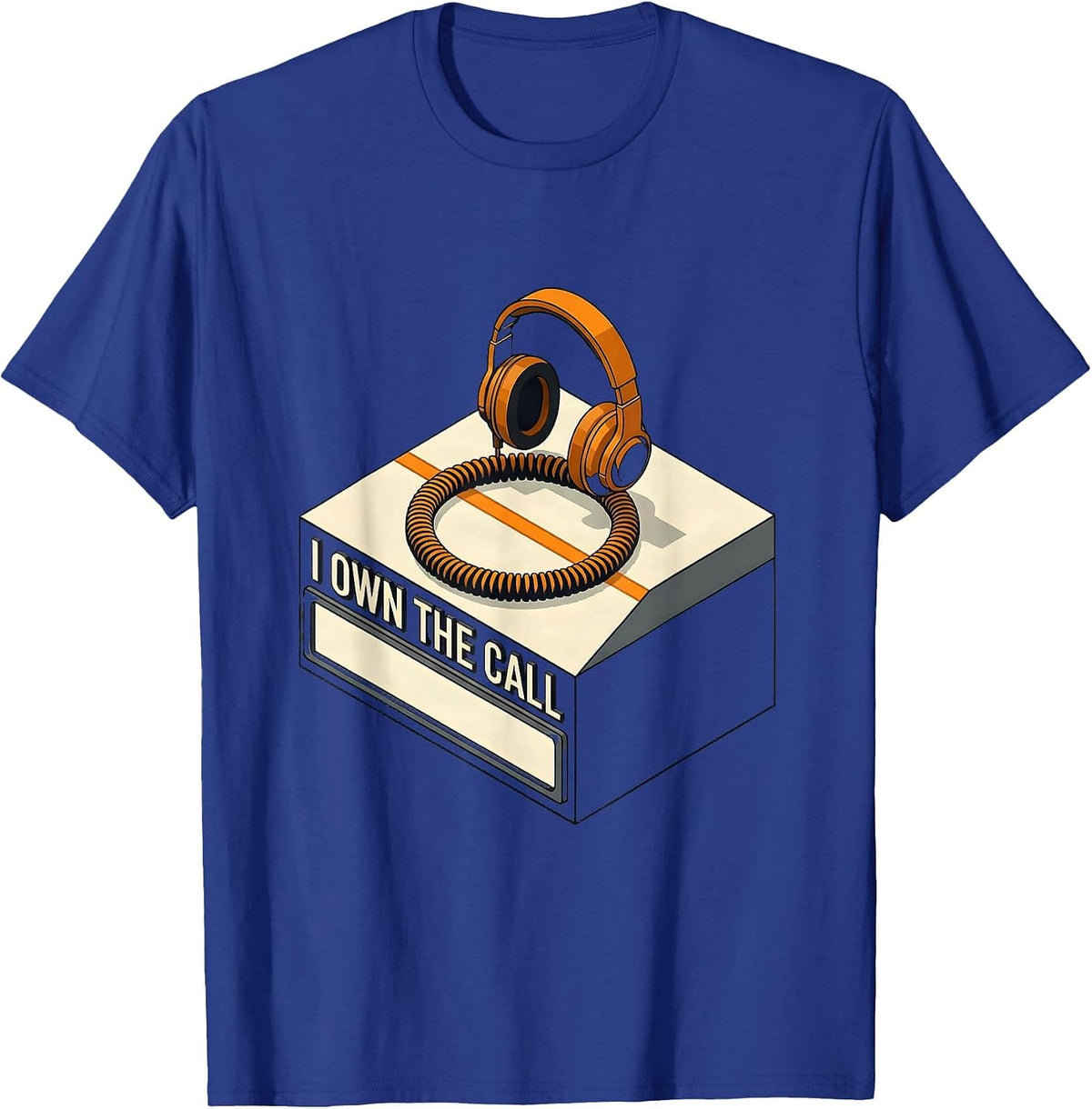 Men's I Own The Call 911 Dispatcher Emergency Dispatch Thin Yellow T-Shirt - Royal Blue