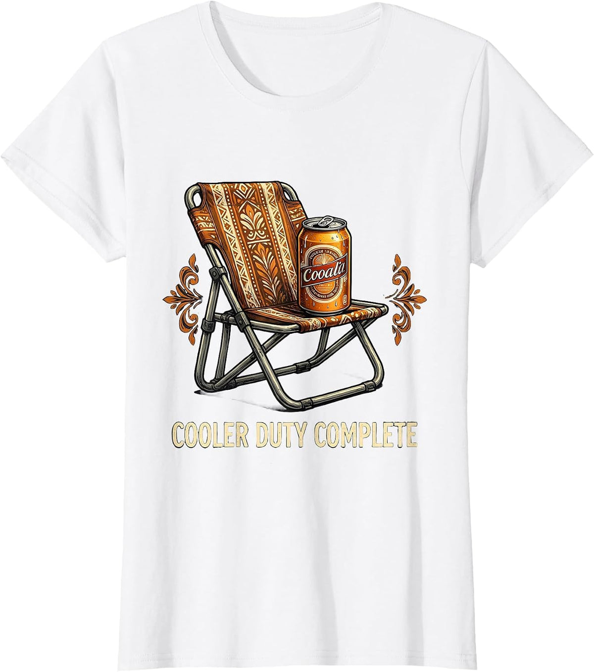 Women's Cooler Duty Complete Funny Beer Lover Labor Day Cookout T-Shirt - White