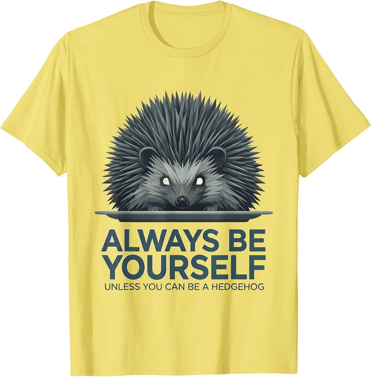 Men's Always Be Yourself Unless You Can Be A Hedgehog Funny T-Shirt - Lemon Yellow
