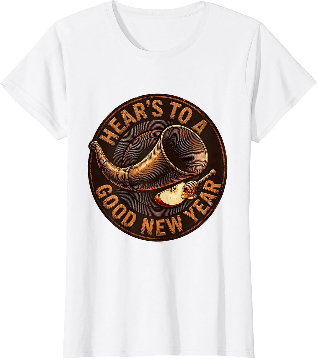 Women's Hear's To A Good New Year Funny Rosh Hashanah Jewish New T-Shirt - White