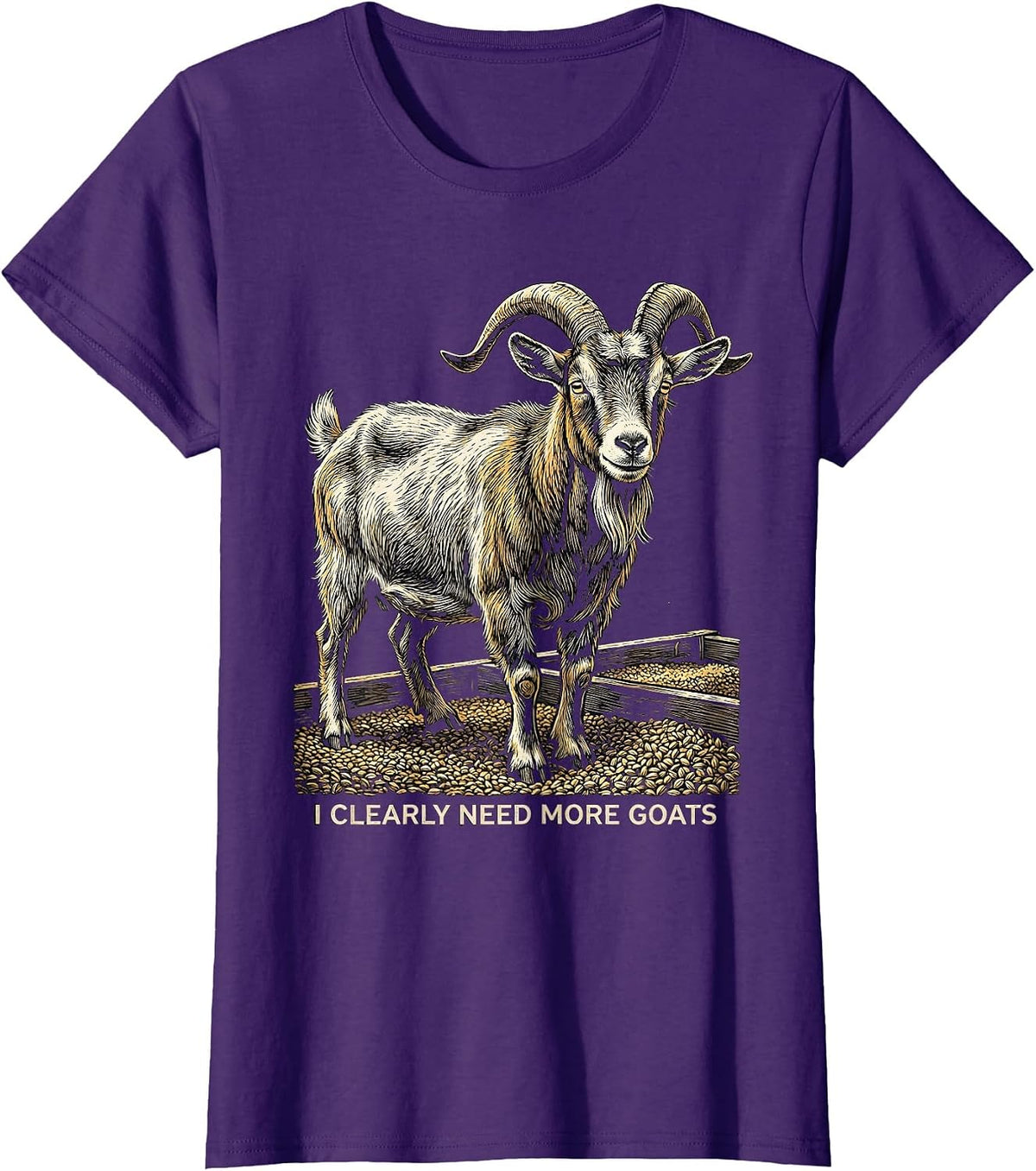 Women's I Clearly Need More Goats Funny Goat Lover Farmer Gift T-Shirt - Purple