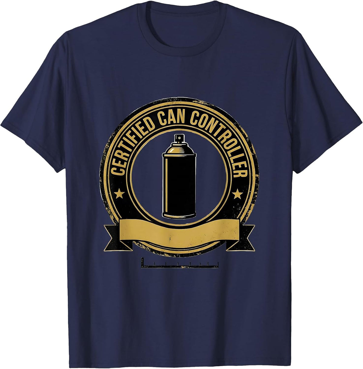 Men's Certified Can Controller Retro 90s Hip Hop Nostalgia T-Shirt - Navy Blue