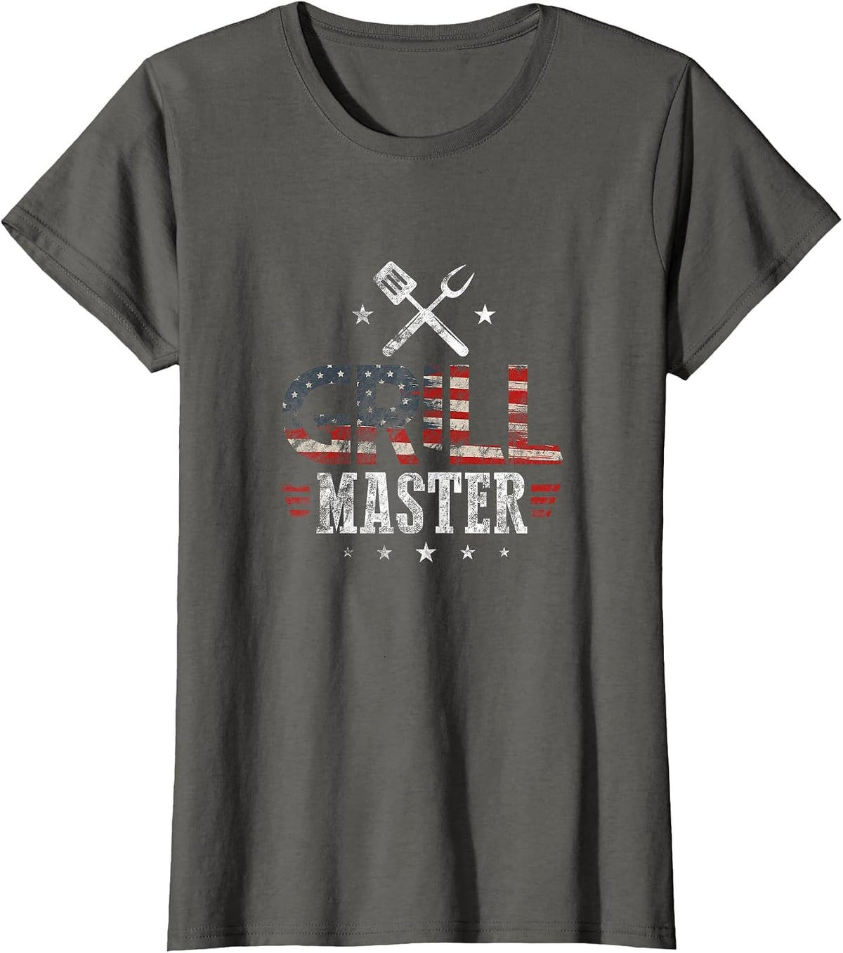 Grill Master USA Flag Patriotic Barbeque BBQ 4th of July T-Shirt - Asphalt Grey
