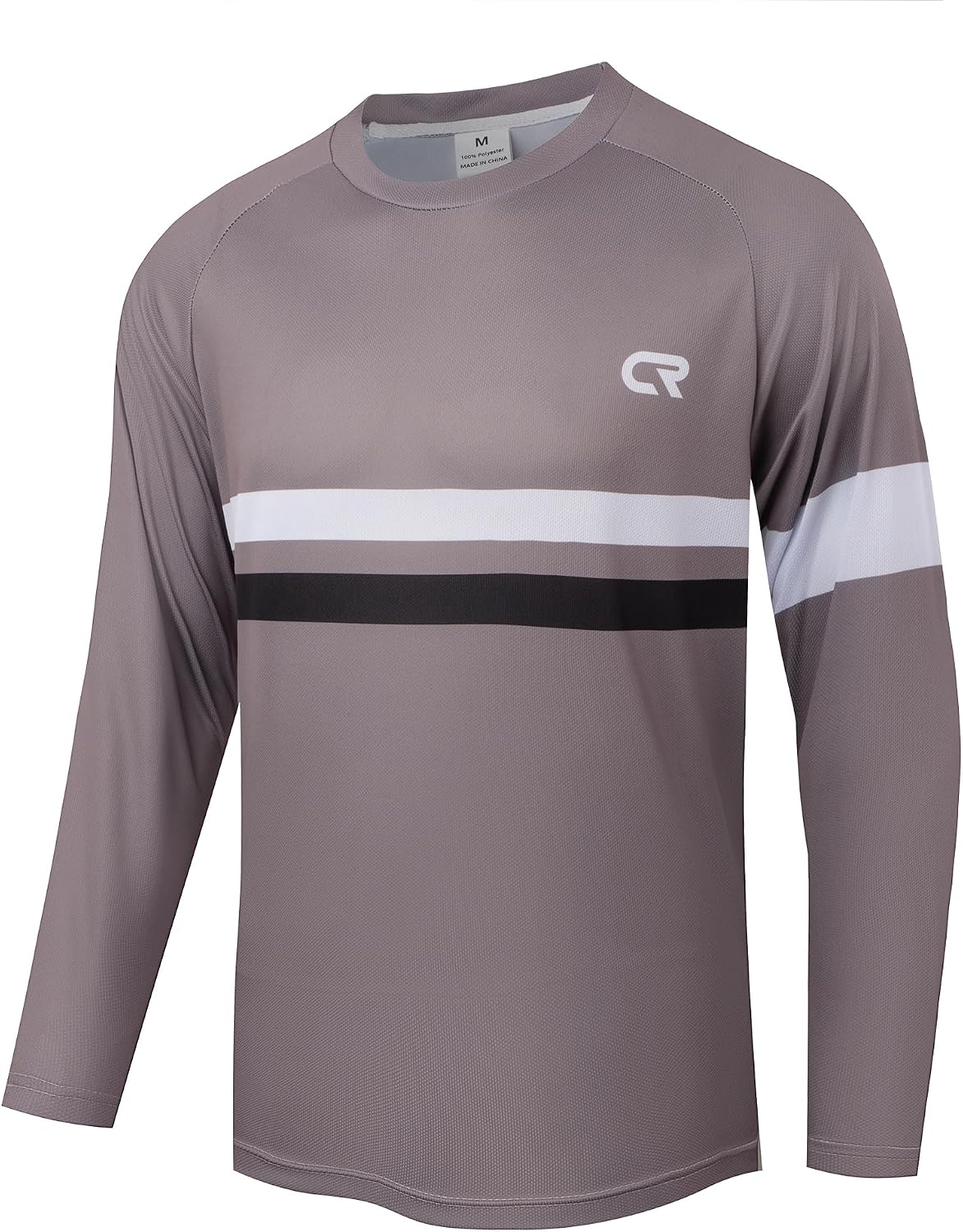 CR Men's Mountain Bike Jersey Shirt Long Sleeve MTB Cycling Jersey BMX Downhill Motocross Cyclocross T-Shirt - Grey