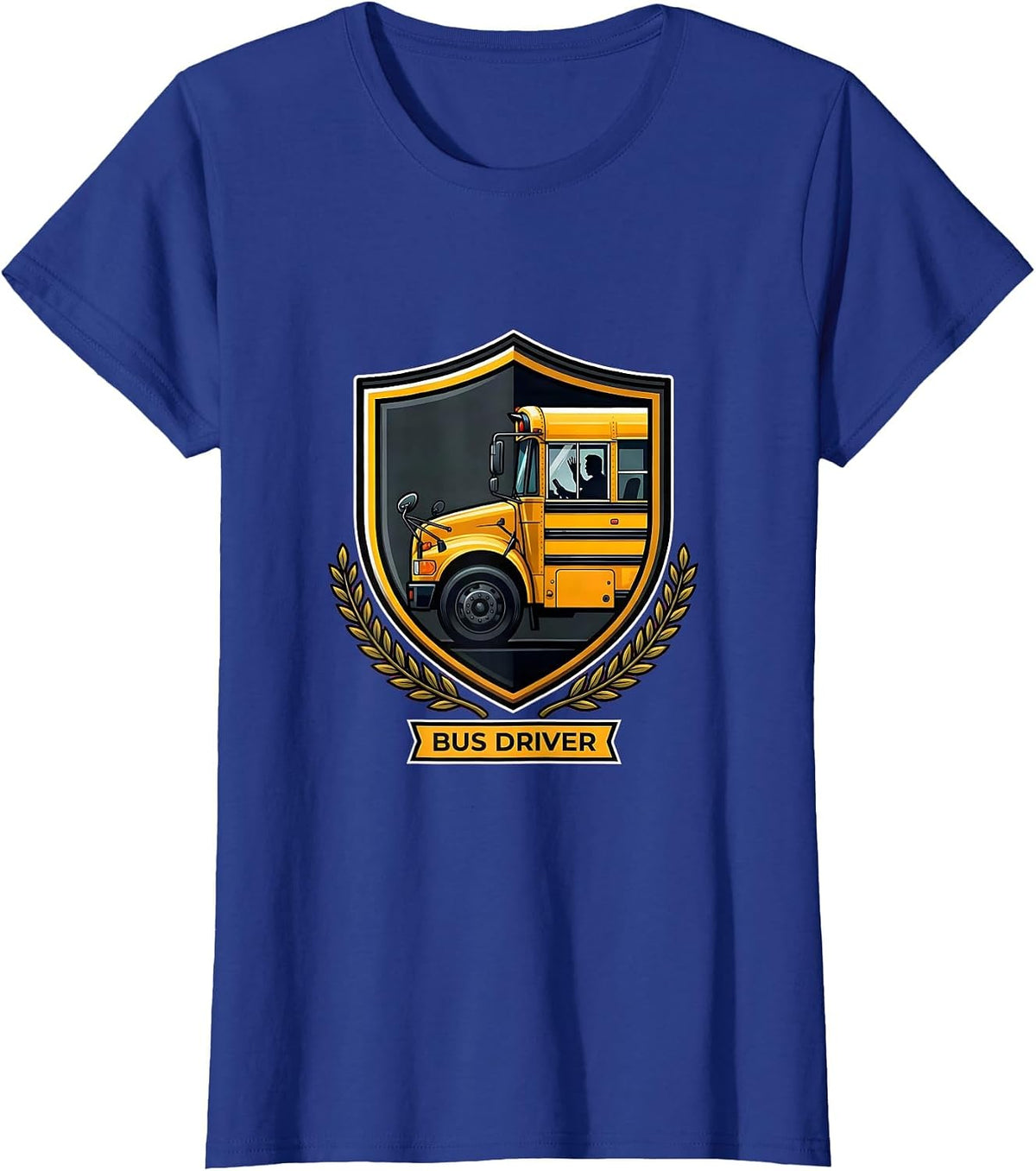 Women's Shield Bus Driver Appreciation School Bus Driver Gift T-Shirt - Royal Blue