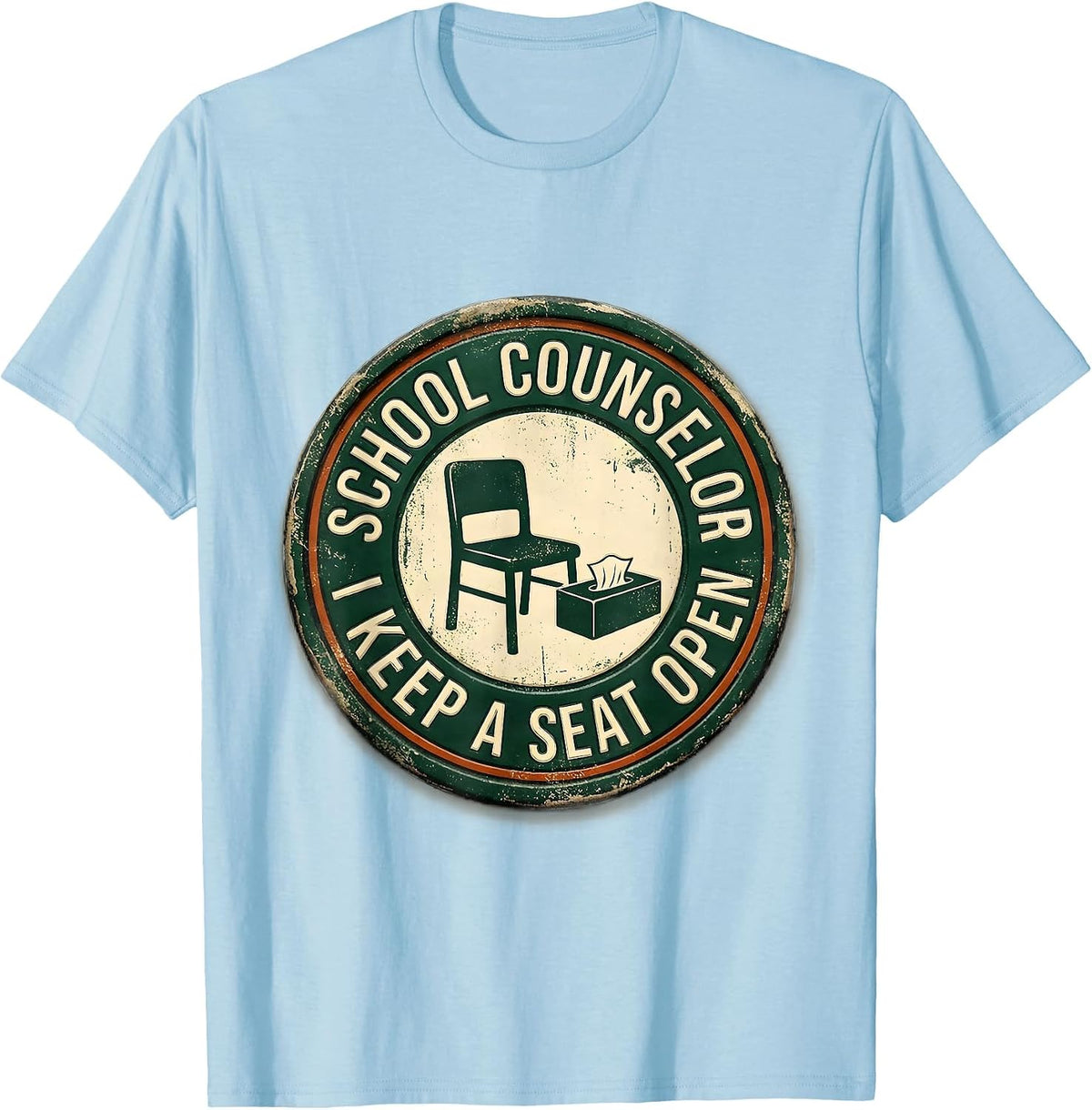 Men's School Counselor I Keep A Seat Open Vintage Humor T-Shirt - Baby Blue