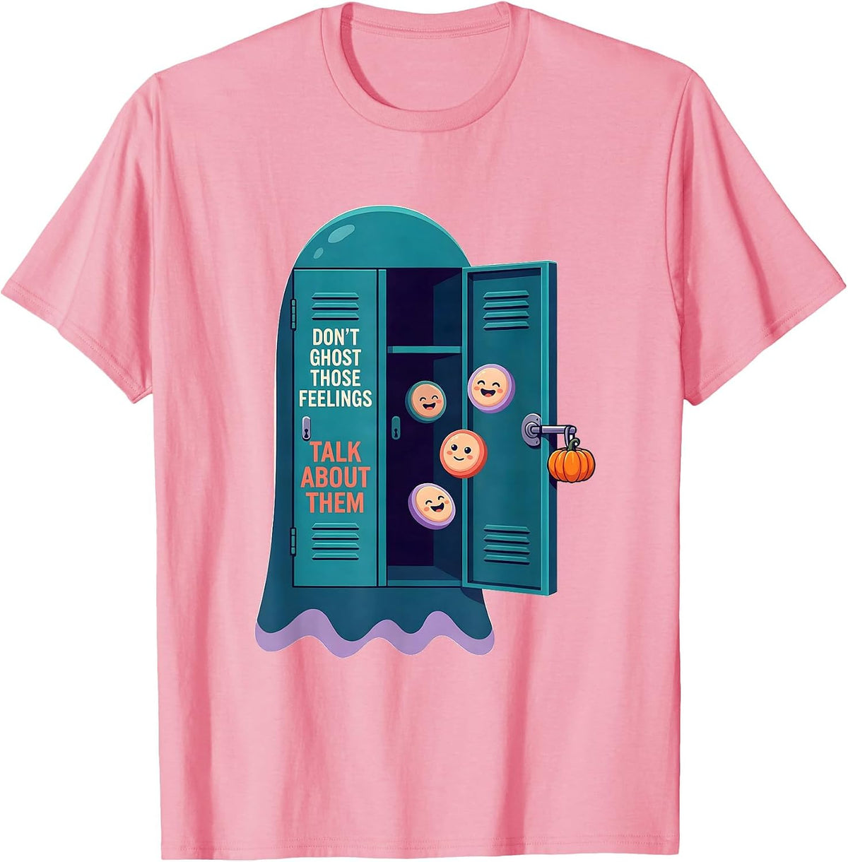 Men's Don't Ghost Those Feelings Talk About Them Therapist T-Shirt - Pink