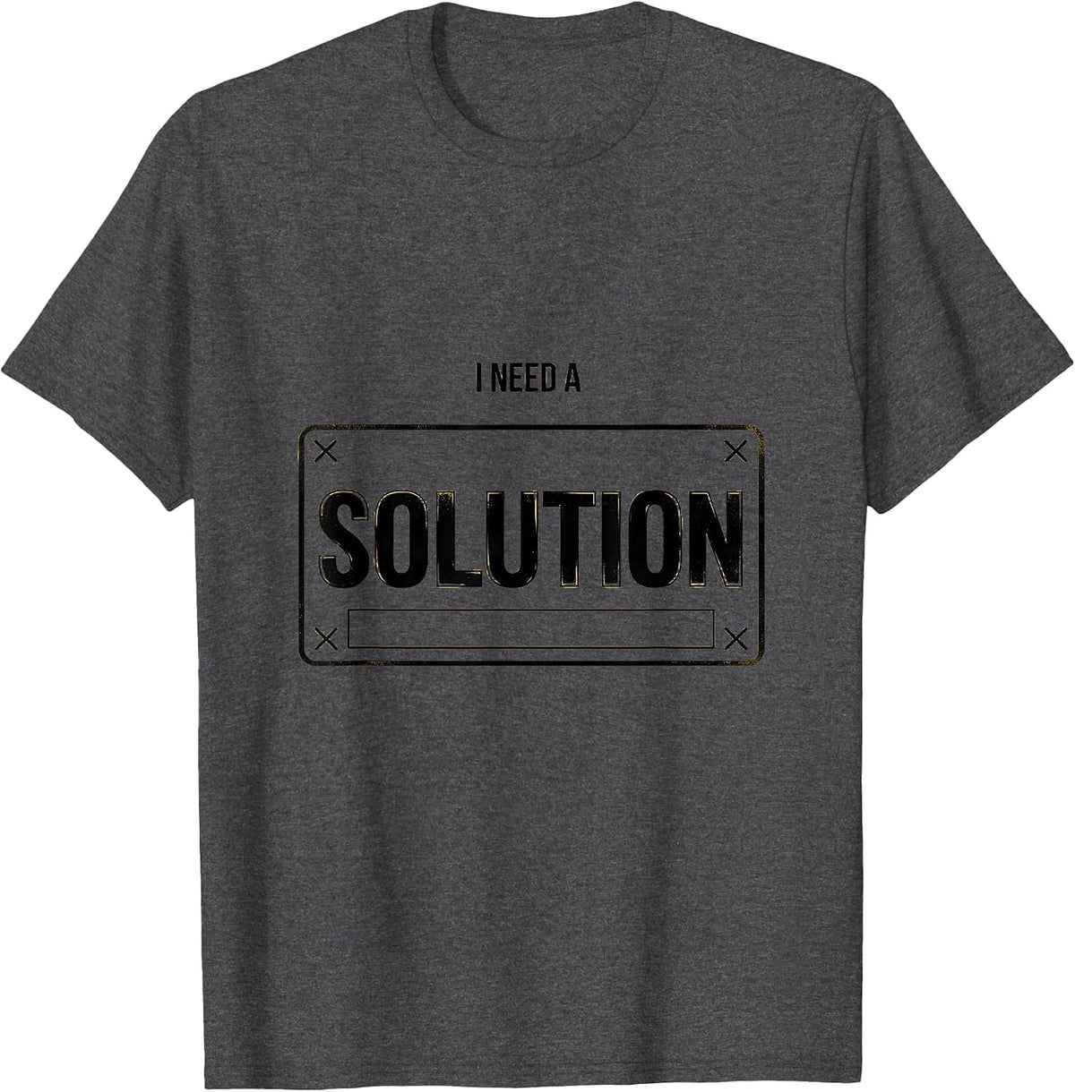 Men's I Need A Solution Minimalist Chemistry Pun Science Student T-Shirt - Dark Heather Grey