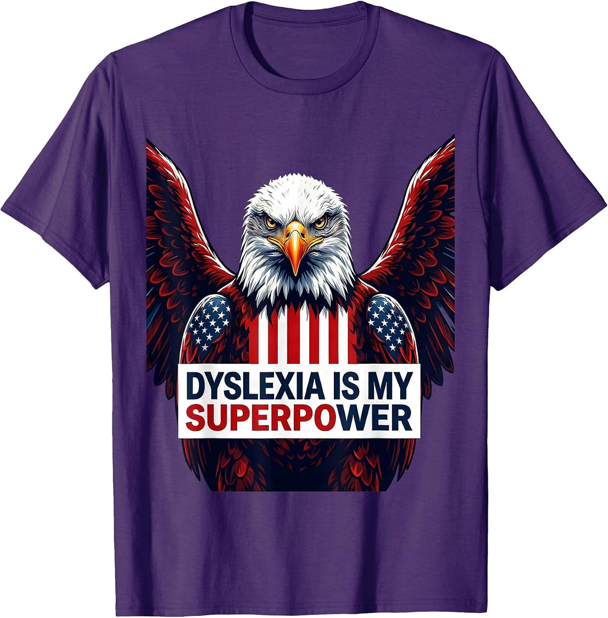 Men's Dyslexia Is My Superpower Awareness Design T-Shirt - Purple