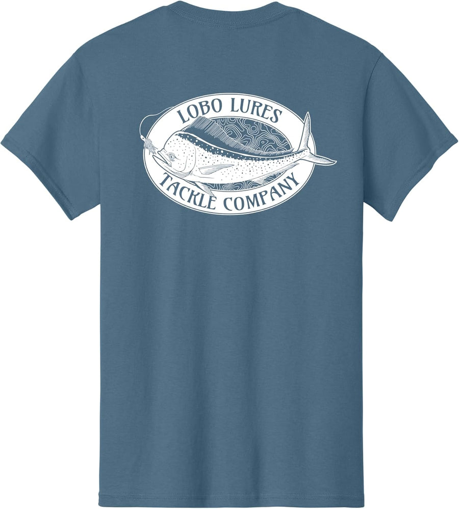 Lobo Tackle Company Vintage Tackle Shop Graphic T-Shirt - Indigo Blue