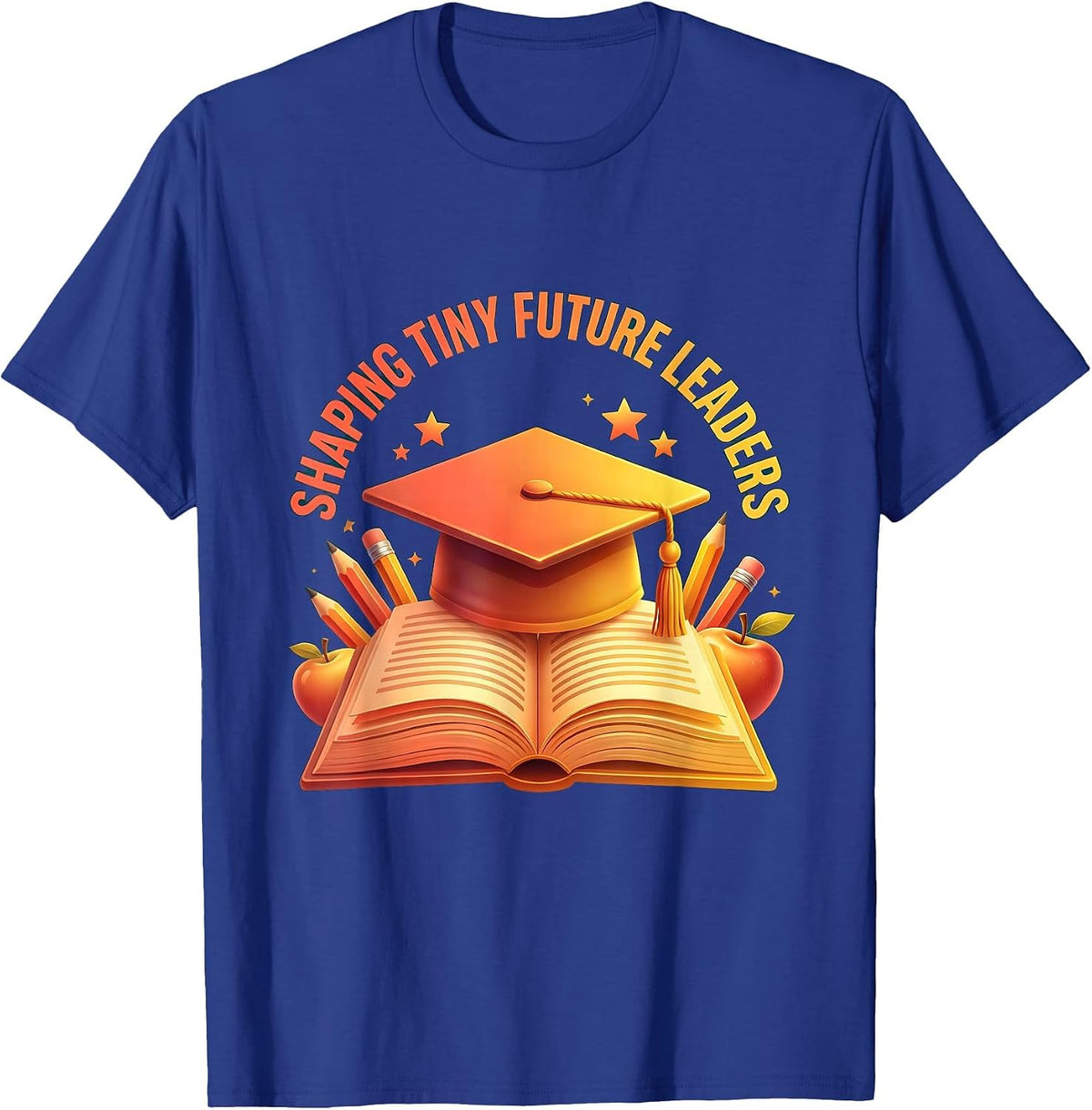 Men's Shaping Tiny Future Leaders 4th Grade Teacher T-Shirt - Royal Blue