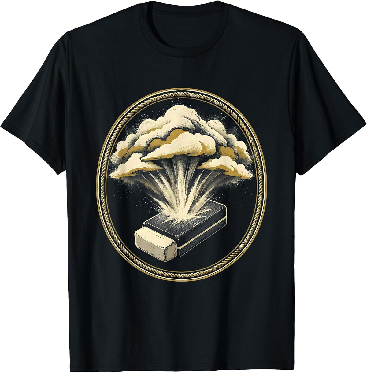 Men's 4th Grade Teacher Chalkboard Eraser Dust Design T-Shirt - Black