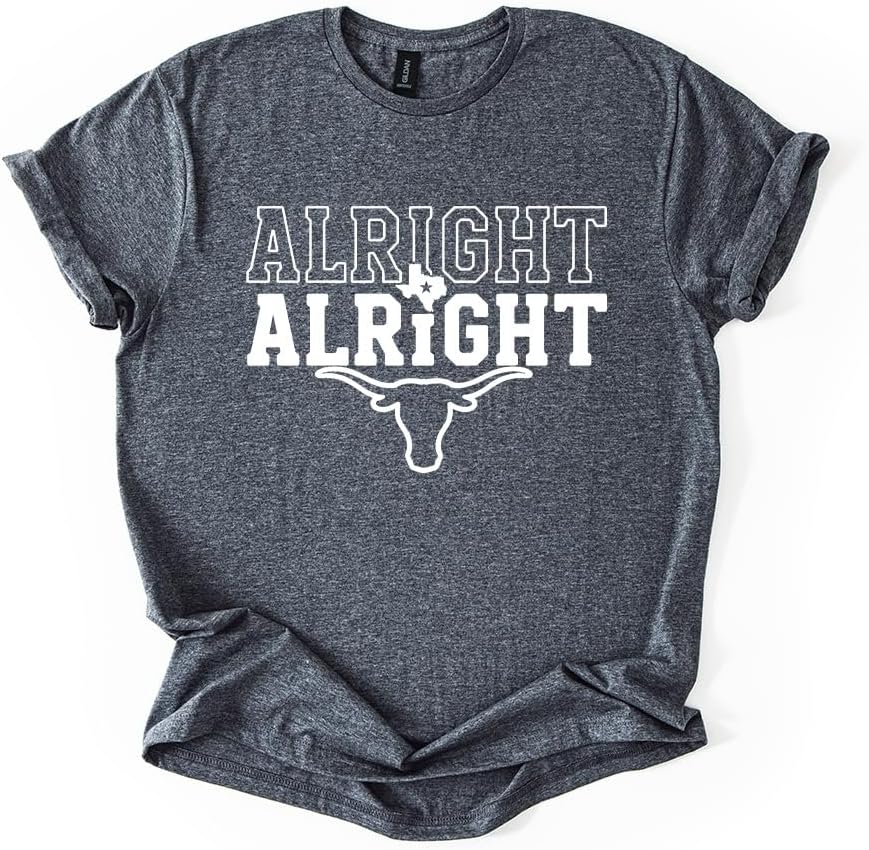 Texas Cattle Steer Graphic Casual Cotton Tee - Dark Heather