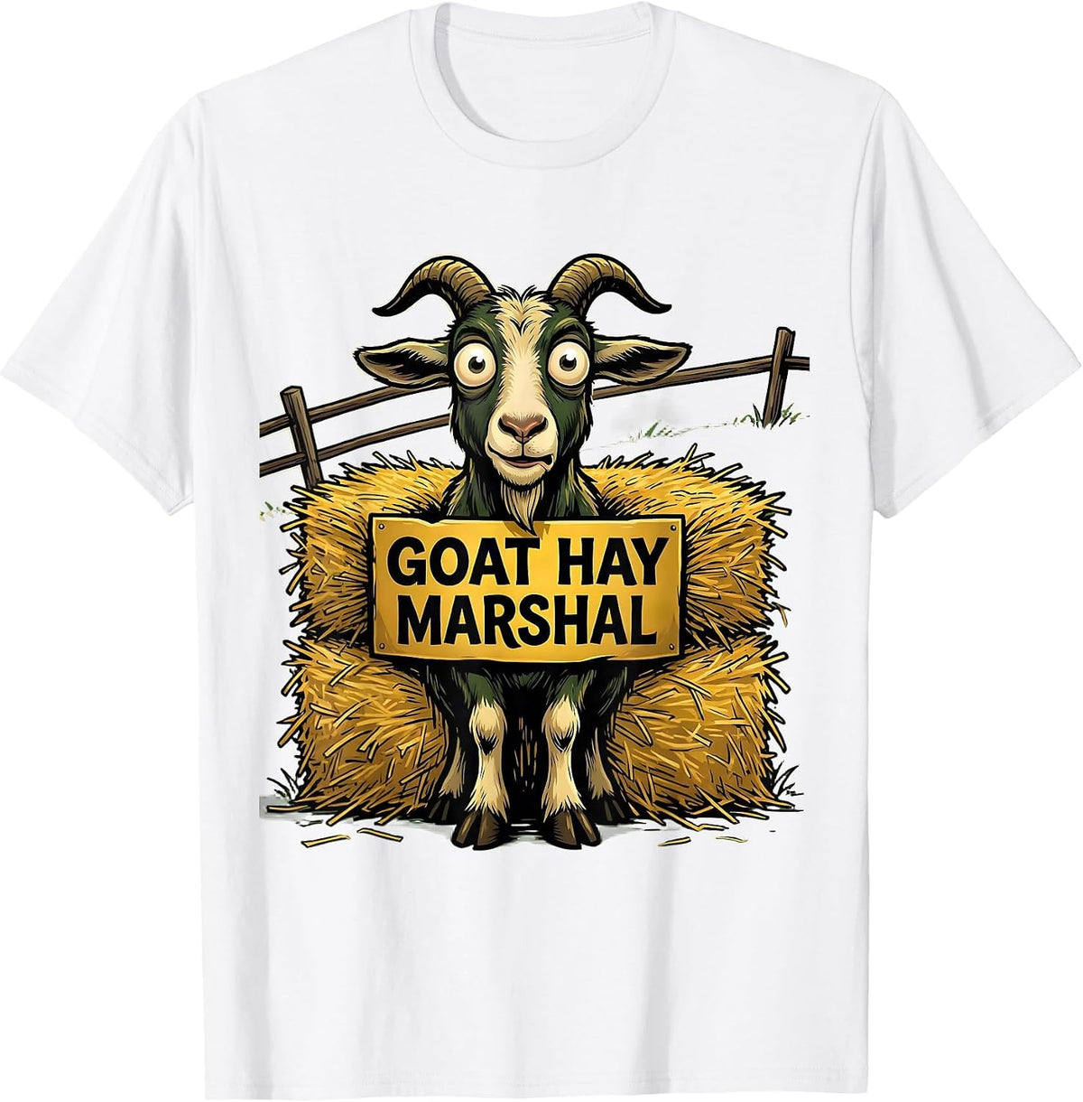 Men's Goat Hay Marshal Funny Goat Farmer Owner Humor T-Shirt - White