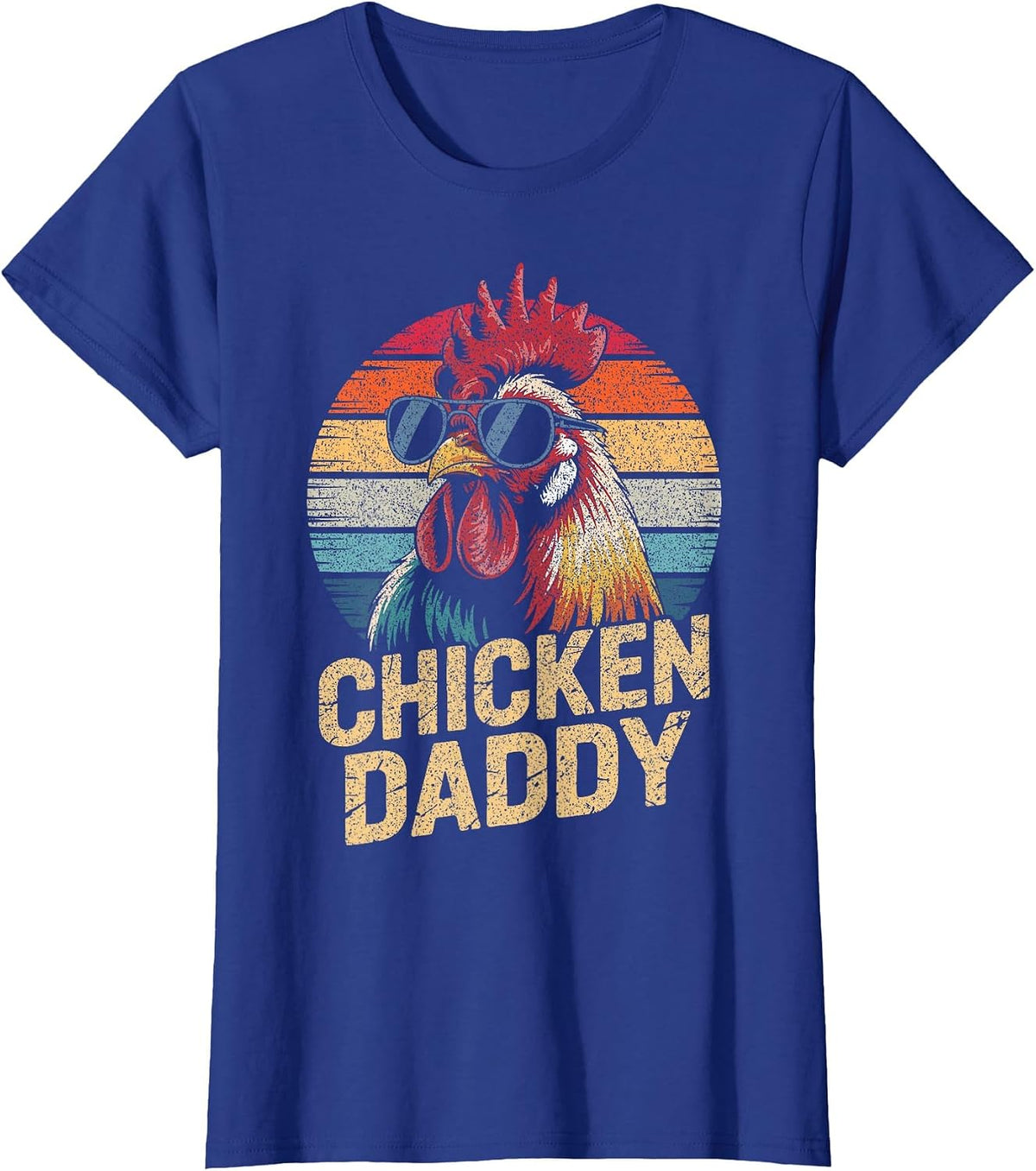 Men Chicken Daddy Vintage Rooster Poultry Farmer Fathers Day T-Shirt - Royal Blue