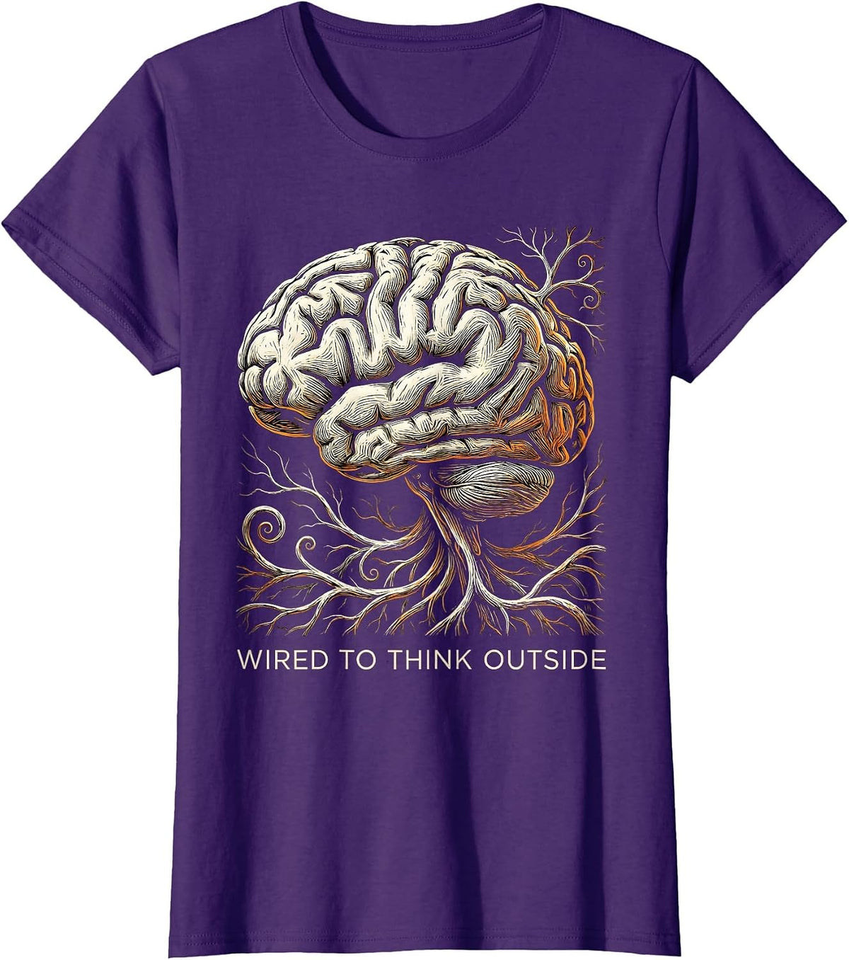 Women's Wired to Think Outside Dyslexia Awareness Design T-Shirt - Purple