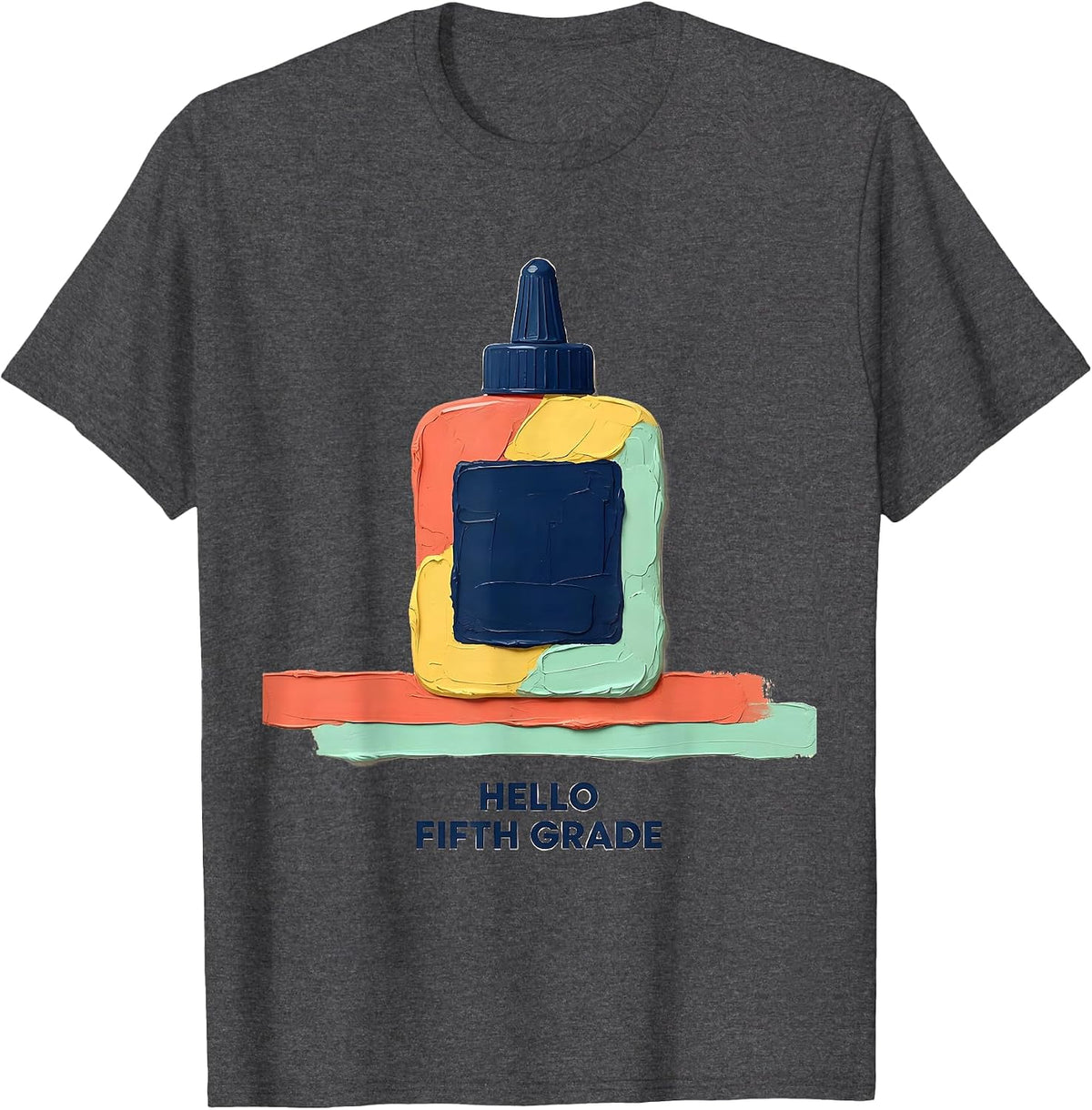 Hello Fifth Grade Cute Back To School Teacher Student T-Shirt - Dark Heather Grey