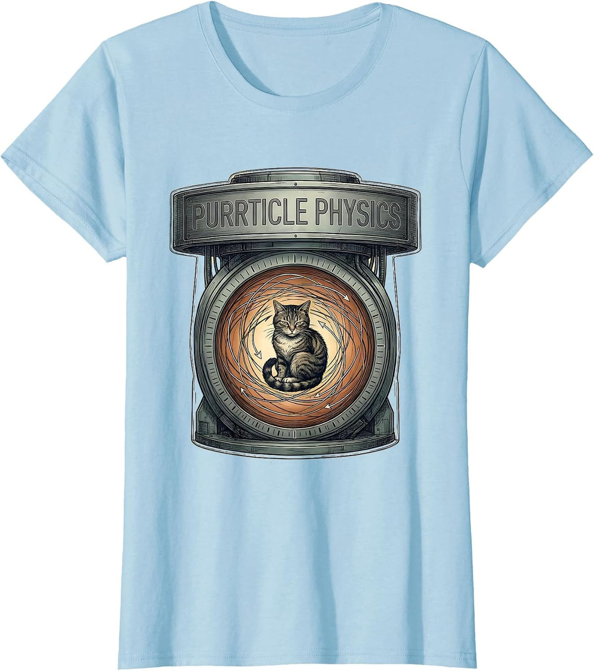 Purrticle Physics Funny Cat Science Math Teacher Student T-Shirt - Baby Blue