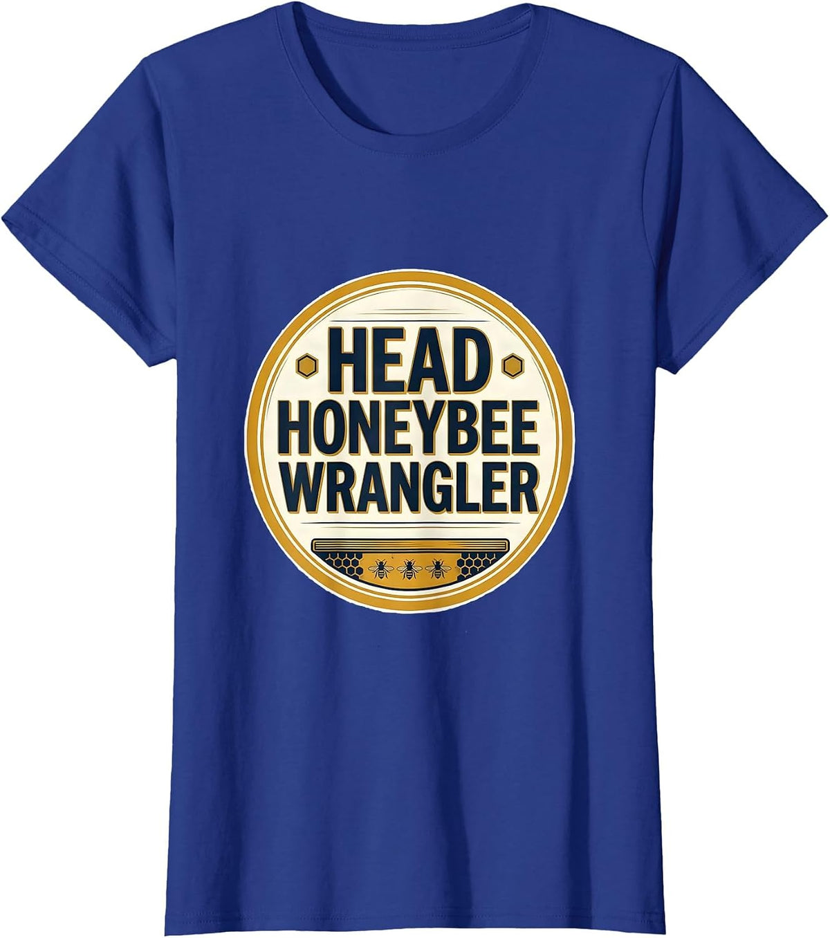 Women's Head Honeybee Wrangler Cute Teacher Bee Lover Back To School T-Shirt - Royal Blue