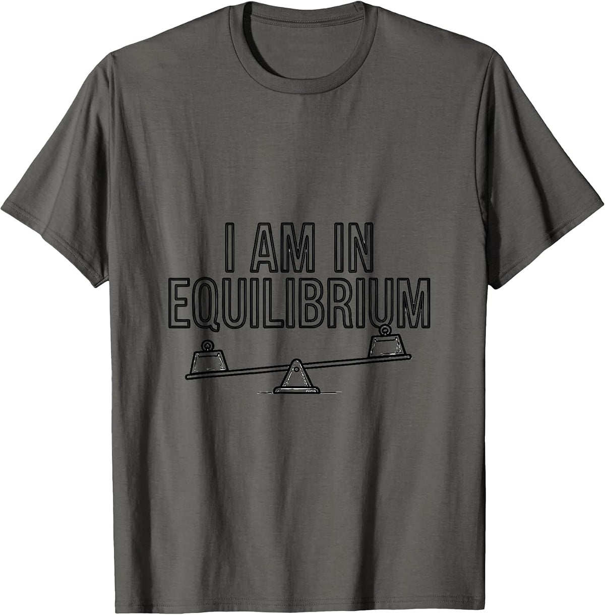 Men's I Am In Equilibrium Funny Physics Pun Humor T-Shirt - Asphalt Grey