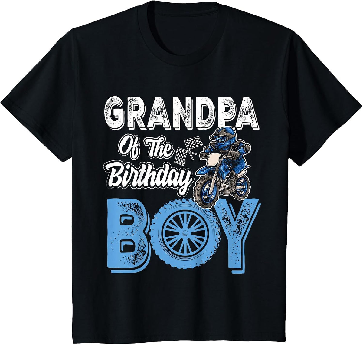 Grandpa of the Birthday Boy Dirt Bike B-Day Motocross Party T-Shirt - Black