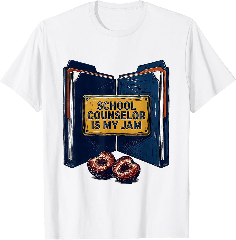 Men's School Counselor Is My Jam Funny School Psychologist Staff T-Shirt - White