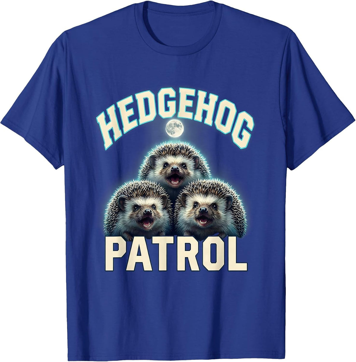 Men's Hedgehog Patrol Sports Funny Absurd Meme Humor T-Shirt - Royal Blue