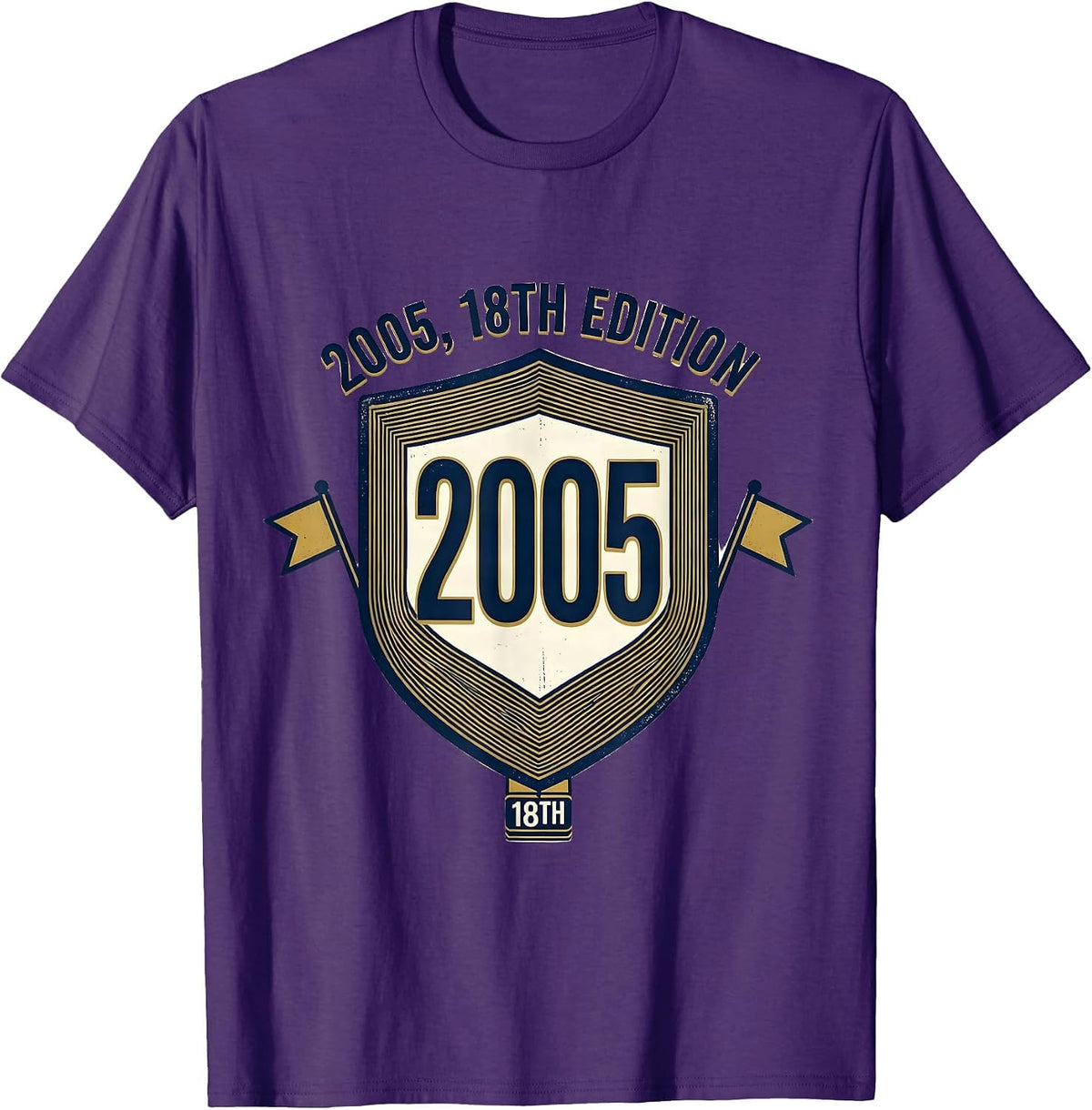 2005 18th Edition Vintage Numbered Birthday Milestone Humor T-Shirt - Purple
